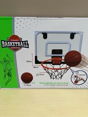 Mini Basketball Hoop Set with Orange Basketballs